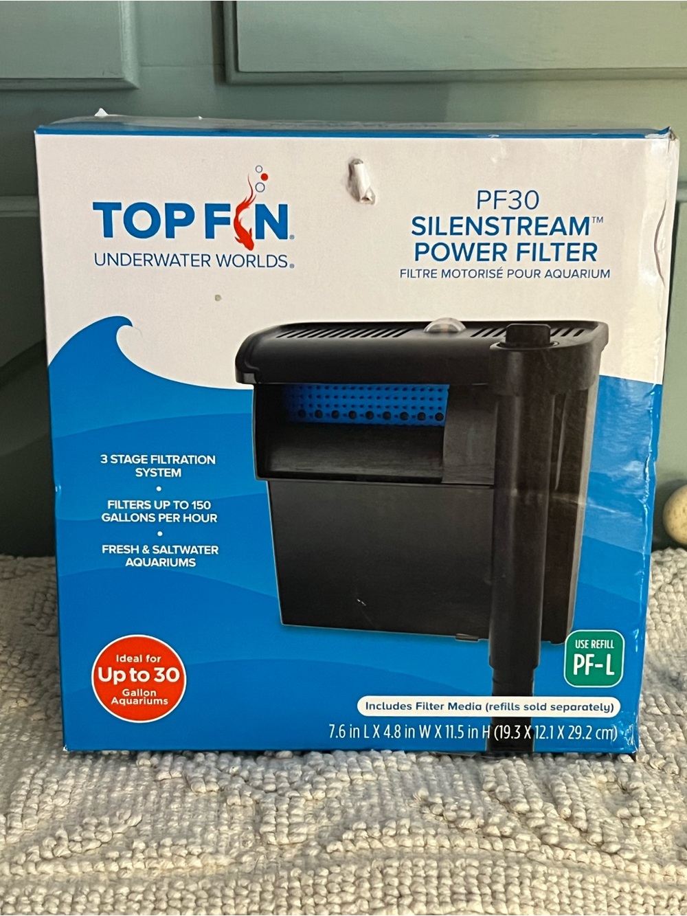 NIB Top Fin Silenstream PF30 Aquarium Power Filter - Brand New In Box